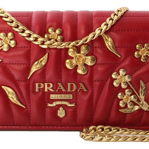 prada 1dh044 quilted bags chain red|prada handbags for sale.